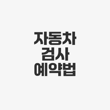 네이버 자동차 검사 예약