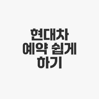 현대자동차 서비스센터 예약